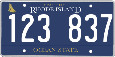 RI license plate 123837