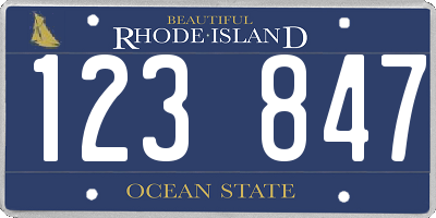 RI license plate 123847