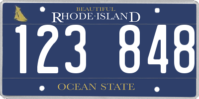 RI license plate 123848