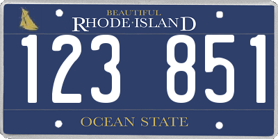 RI license plate 123851