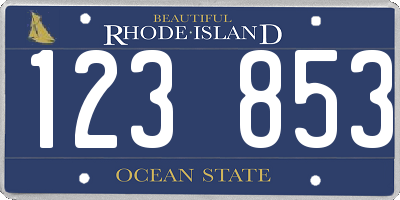 RI license plate 123853