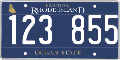 RI license plate 123855