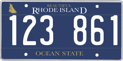 RI license plate 123861
