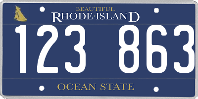 RI license plate 123863