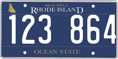 RI license plate 123864