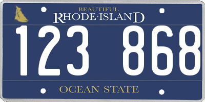 RI license plate 123868