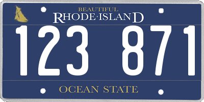 RI license plate 123871