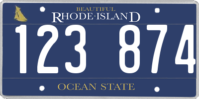 RI license plate 123874