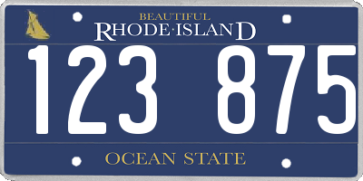 RI license plate 123875