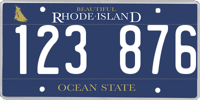 RI license plate 123876