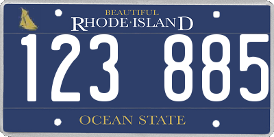 RI license plate 123885