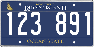 RI license plate 123891