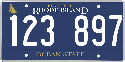 RI license plate 123897