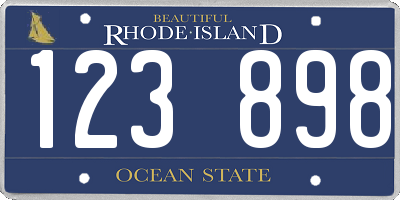 RI license plate 123898