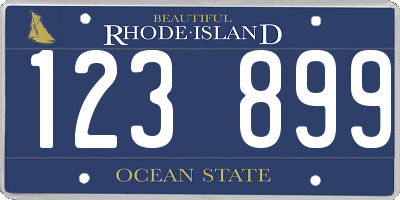 RI license plate 123899