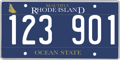 RI license plate 123901