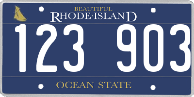 RI license plate 123903