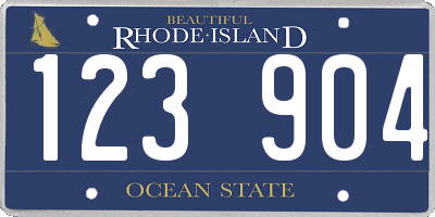 RI license plate 123904
