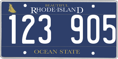 RI license plate 123905
