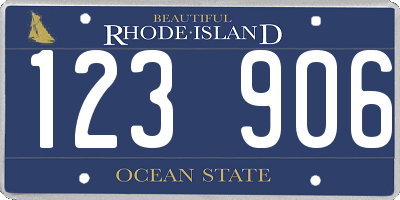 RI license plate 123906