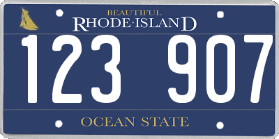 RI license plate 123907