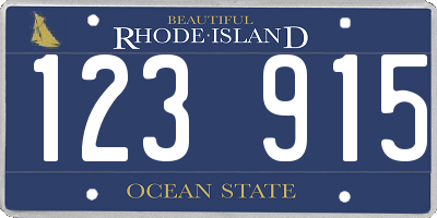 RI license plate 123915