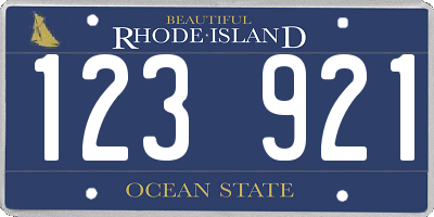 RI license plate 123921