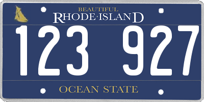 RI license plate 123927