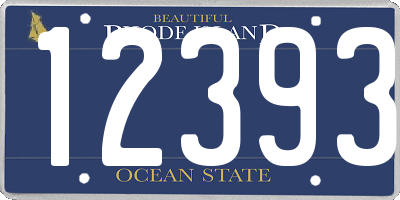 RI license plate 12393