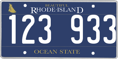 RI license plate 123933