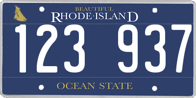RI license plate 123937