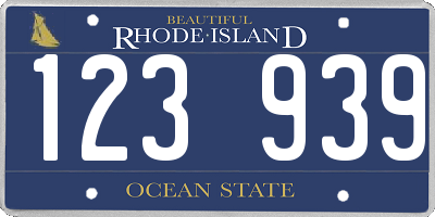 RI license plate 123939