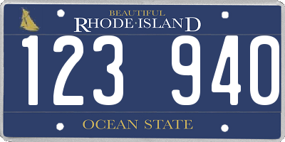 RI license plate 123940