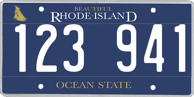 RI license plate 123941