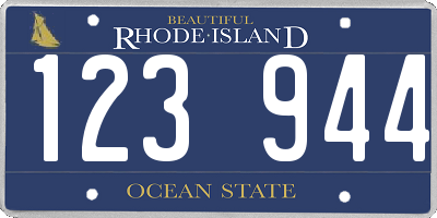 RI license plate 123944