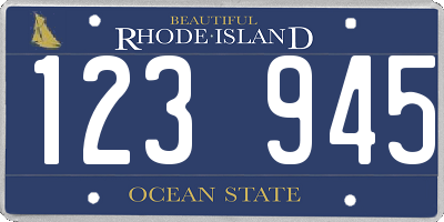 RI license plate 123945