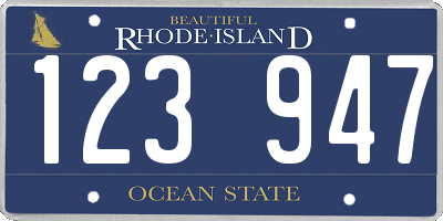 RI license plate 123947