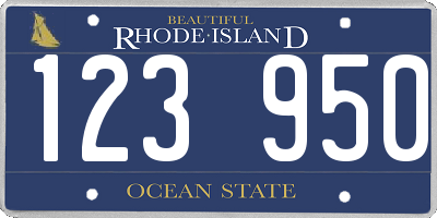 RI license plate 123950