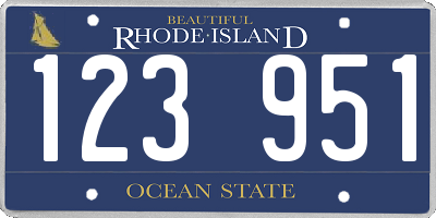 RI license plate 123951