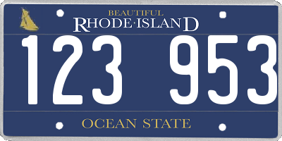 RI license plate 123953