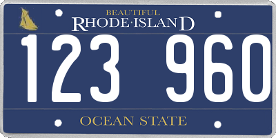 RI license plate 123960