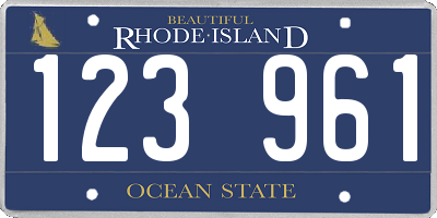 RI license plate 123961