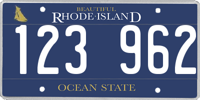 RI license plate 123962