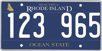 RI license plate 123965