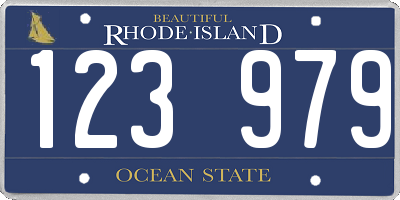 RI license plate 123979