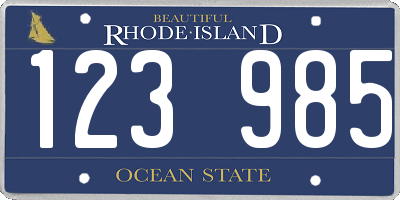 RI license plate 123985