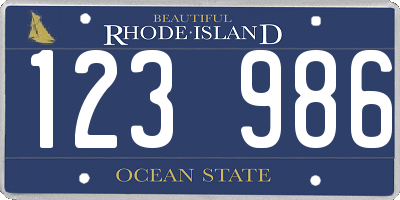 RI license plate 123986