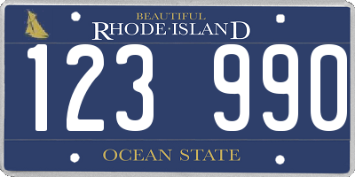 RI license plate 123990