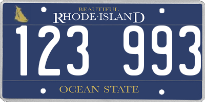 RI license plate 123993