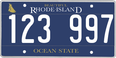 RI license plate 123997